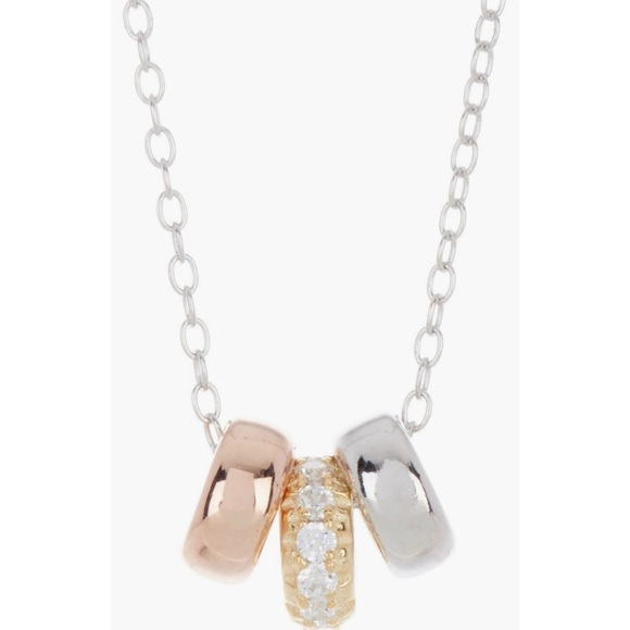 Adornia 🫐 Women’s Tri Colored Silver Toned Beads Necklace - Picture 1 of 5